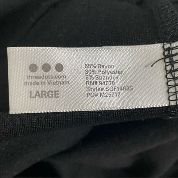Three Dots Pants Women's Size Large Hi Rise Pull On Black Pants Casual - Picture 5 of 7